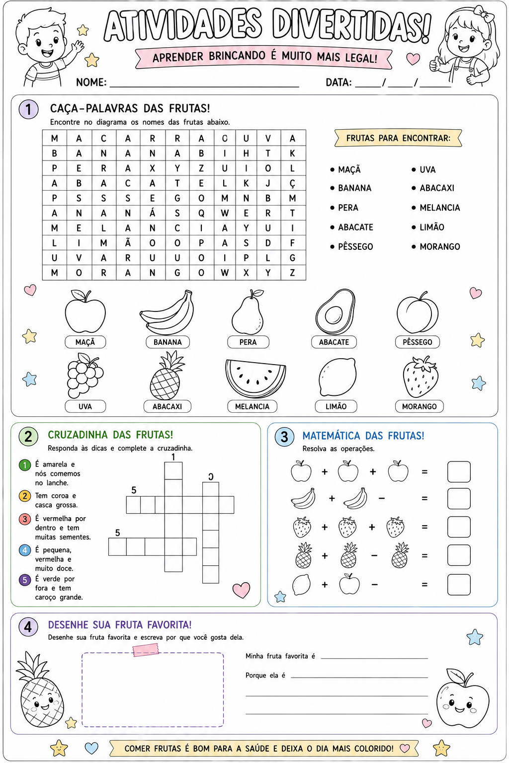 Exercício anti-tédio 8 — tema frutas