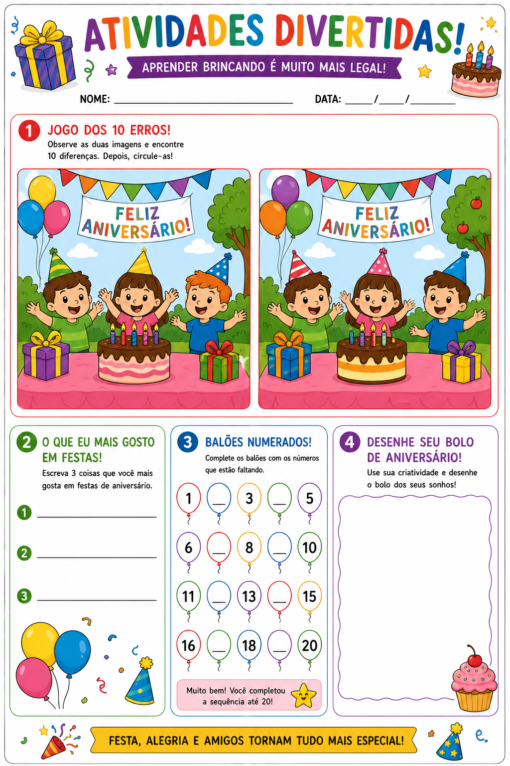 Exercício anti-tédio 2 — tema festa de aniversário